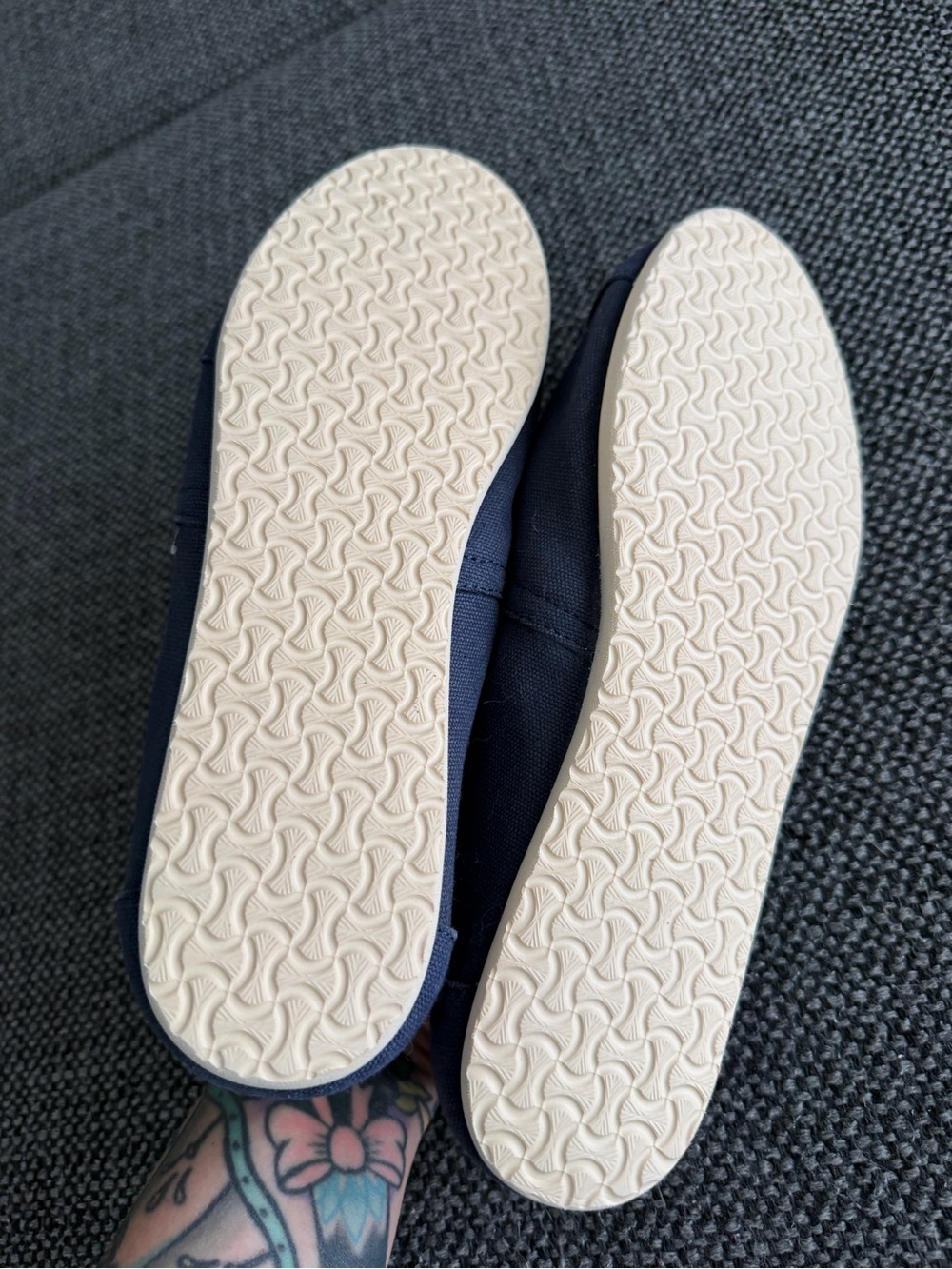 TOMS Navy Slip-On with Colorful Striped Lining - Picture 4 of 5